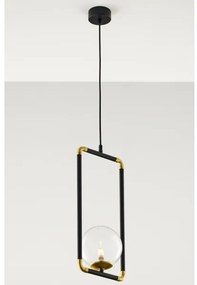 Jupiter 2023 - Csillár zsinóron ZAFRA 1xG9/10W/230V fekete/arany/átlátszó