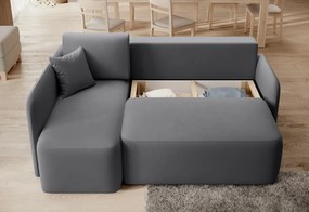 AKCIÓ Sötétszürke sarok ülőgarnitúra HADSON jobb sarok II. osztály