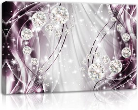 Modern lila gyémánt kép a nappaliba, 60x40 cm