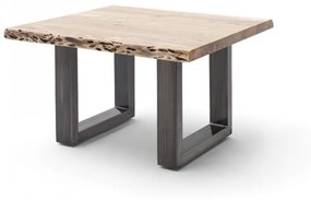 CARTAGENA dohányzó asztal akácfa 75x75cm - U alakú antikolt lábbal - Natúr
