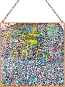 Gustav Klimt - Blumengarten üvegkép, falikép