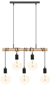 Atmosphera - Csillár zsinóron JAKE 5xE27/40W/230V fenyő