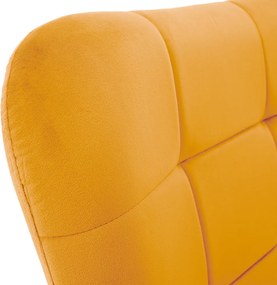 Fotel lábtartóval, sárga Velvet szövet/fekete, HABEN
