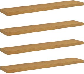 vidaXL Falpolc Falra szerelhető 4 pcs Bézs 120 x 23,5 x 4 cm Faanyag