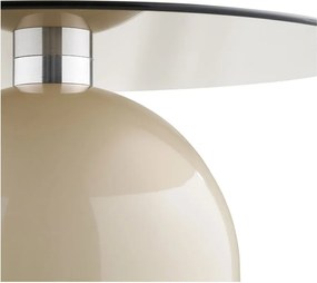 Bézs kerek dohányzóasztal üveg asztallappal ø 70 cm Ravello – House Nordic