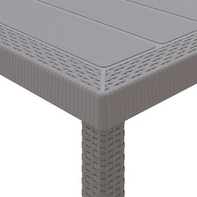 Kerti Asztal Világosszürke 350x100x73 cm Poly Rattan