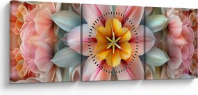 Kép - Kaleidoszkópos virág (órával) (90x30 cm)