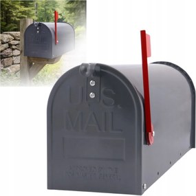 Amerikai kerti postaláda emelhető zászlóval Grafit Antracit