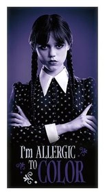 Fekete-lila pamut gyerek fürdőlepedő 70x140 cm Wednesday – Jerry Fabrics