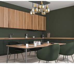 Felületre szerelhető csillár  SOMA 6xE27/60W/230V fekete/arany/füstös bézs