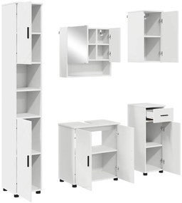 Fürdőszoba bútor szett 5 pcs Fehér 61 x 35 x 64 cm Faanyag