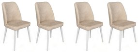 Dallas Beige and White étkezőszék szett, 4 db