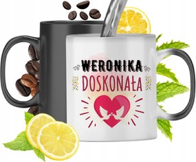 Varázsbögre Veronikának Fekete Matt Nyomtatott Képpel 330ml