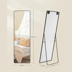 NOIR téglalap alakú tükör, 160x50 cm, fekete SongmicsHome