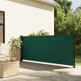 sötétzöld behúzható oldalsó napellenző 120 x 500 cm