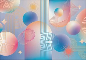 Fotótapéta Flizelina Dekoratív az irodába Színes absztrakt 312x219 Ragasztó