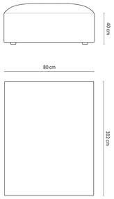 Bézs bársony lábtartó Jodie – Micadoni Home