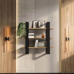 Suno fali polc, fekete-oud tölgy, 90 cm