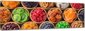 Vászonkép 90x30 Aszalt gyümölcsök tálakban