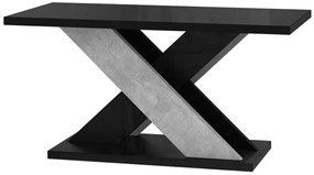 Dohányzóasztal Goodyear 116Beton, Fényes fekete, 60x70x110cm, Laminált forgácslap, Sarok