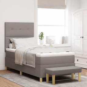 Boxspring Ágy Matraccal és Pad Taupe 90x190 cm Szövet