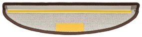 20 db-os lépcsőszőnyegek 56 x 17 x 3 cm kávébarna félkör alakú