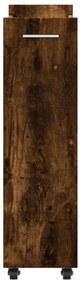 füstös tölgy színű szerelt fa szekrény kerekekkel 60x22x79 cm