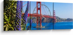 Kép - Golden Gate híd, San Francisco (órával) (90x30 cm)