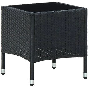 vidaXL fekete polyrattan kerti asztal 40 x 40 x 45 cm