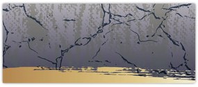 Kép - Kék és arany absztrakció N⁰1 (120x50 cm)