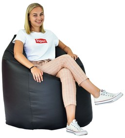 EMI Körte alakú fekete műbőr babzsákfotel