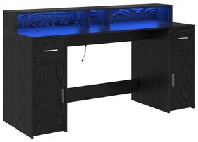 Fekete tölgy asztal 160x55x91 cm Műgyanta