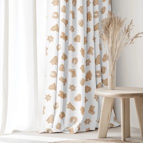 Goldea karácsonyi dekoratív drapéria - mézeskalácsok 140x150 cm
