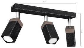 Spotlámpa SOLO 3xGU10/MR11/40W/230V fekete