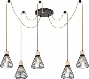 Farfalle beltéri függeszték 5xe27 ip20 fekete