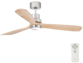 FARO Barcelona FARO 33560DC - LED Mennyezeti ventilátor LANTAU LED/15W/230V fa/króm á.132 cm + távirányító FA33560DC
