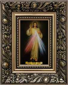 Vászonkép 25x20 Jézus Krisztus Jézus Bízom Benned Arany Díszített Fa Keret