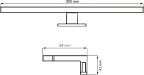 LED Fürdőszobai tükörmegvilágítás MILOS LED/5W/230V 4000K 30 cm IP44 fekete