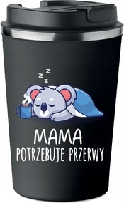 Prémium Termo Bögre fekete Anyák Napi Ajándék Anyák Napi Bögre KT_548