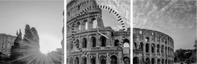 Kép - Colosseum Rómában, fekete-fehér (órával) (90x30 cm)