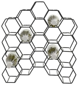 Fekete fém bortartó polcos állvány, palackok száma 12 Salbris – Light &amp; Living