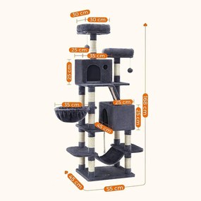 Nagy macskakaparó, 168 cm magas, füstszürke | FEANDREA