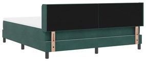 Boxspring Ágy Matracokkal Sötétzöld 180x200 cm Bársony