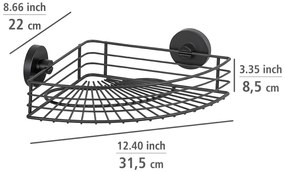 Vacuum-Loc® Bari fekete fürdőszobai sarokpolc - Wenko