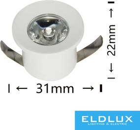 UNIVERSO mini spot lámpatest 1w 6500k 100lm 30° IP20 ∅31×22mm fehér