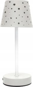 Asztali Lámpa fehér, Áttört Csillagokkal, tölthető