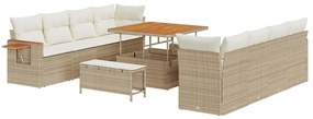 vidaXL Kerti Kanapé Szett párnával 11 pcs Beige és krém