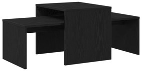 fekete tölgy asztalkészlet 100x48x40 cm műanyag és fa