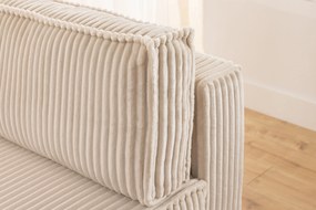 Solvero Mini bal oldali sarokkanapé ágyneműfunkcióval - világos bézs Tilia 01 plüss