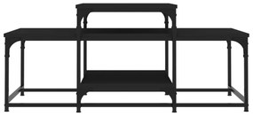 fekete szerelt fa dohányzóasztal 102 x 60 x 45 cm